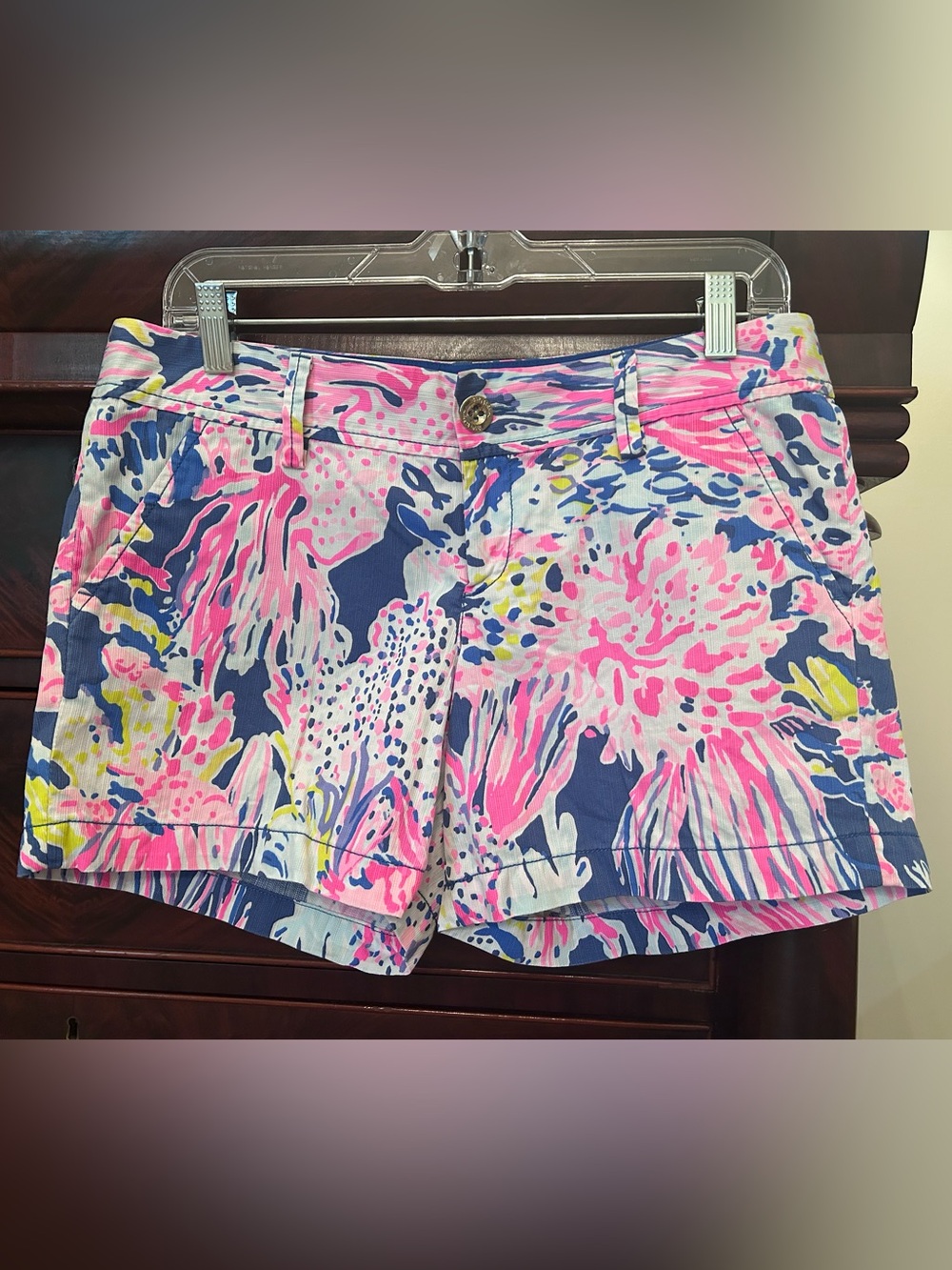 Lilly Pulitzer Pink & Blue Floral Print Shorts